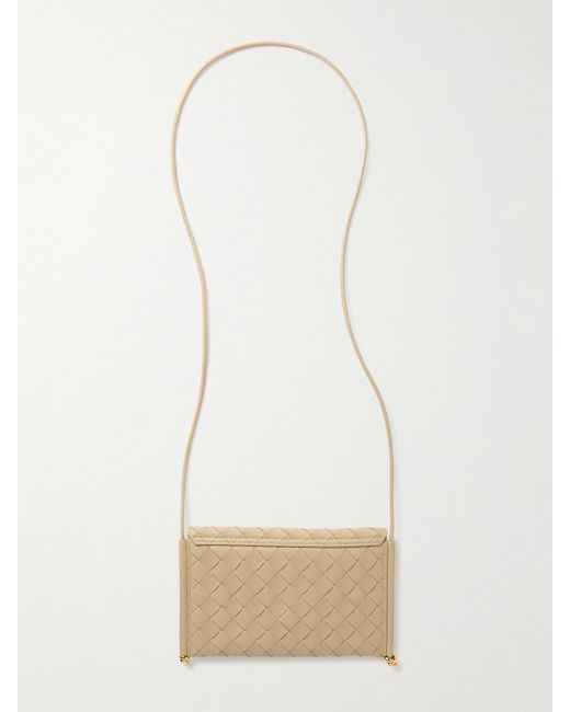 Bottega Veneta White Embellished Intrecciato Leather Shoulder Bag