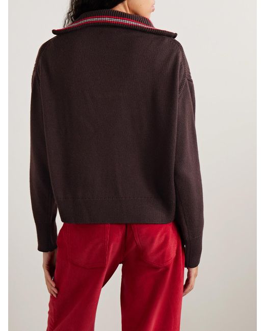 La Ligne Red Bastien Striped Merino Wool Sweater