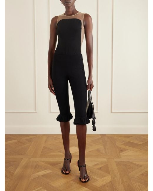 Courreges Black Illusion Tulle Bodysuit