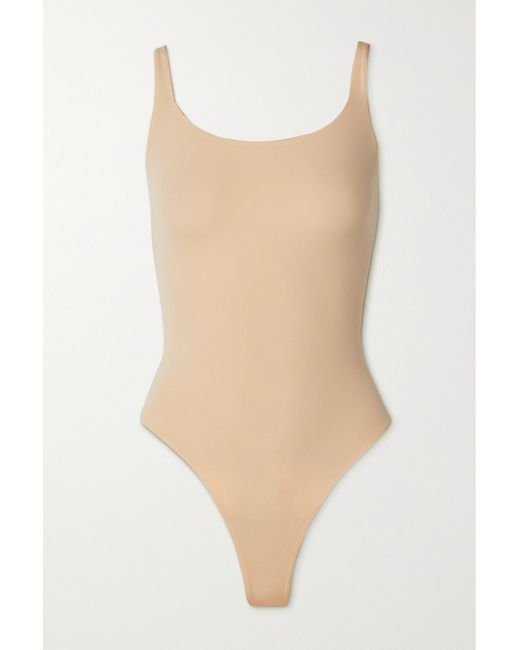 Skims Fits Everybody Stretchjersey Thong Bodysuit in White Lyst Canada