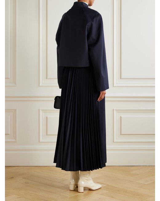 FFORME Blue Lennox Belted Pleated Twill Trench Coat
