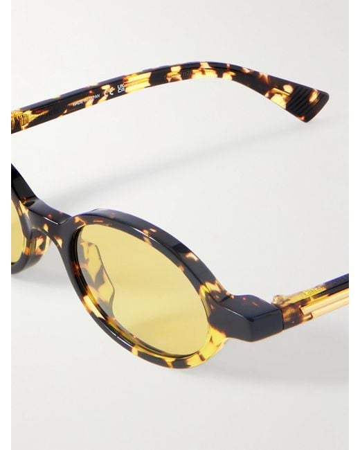 Bottega Veneta Metallic Round-Frame Acetate Sunglasses