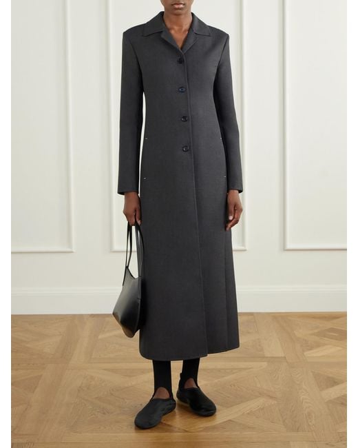 Jil Sander Black Wool And Silk-Blend Coat