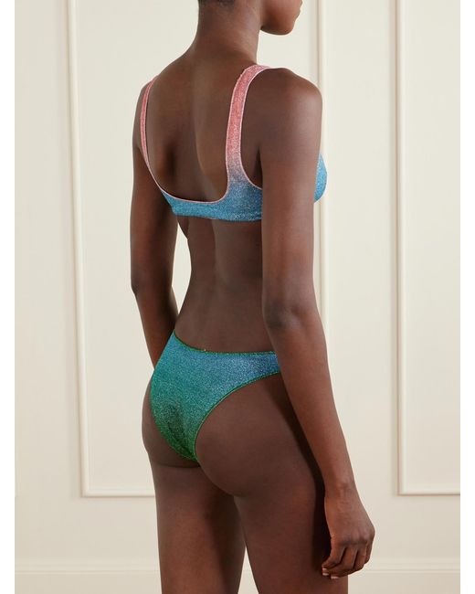 Oseree Blue Lumière Metallic Lurex Bikini