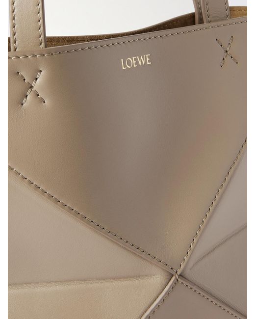 Loewe Natural Puzzle Fold Mini Wandelbare Tote Aus Leder