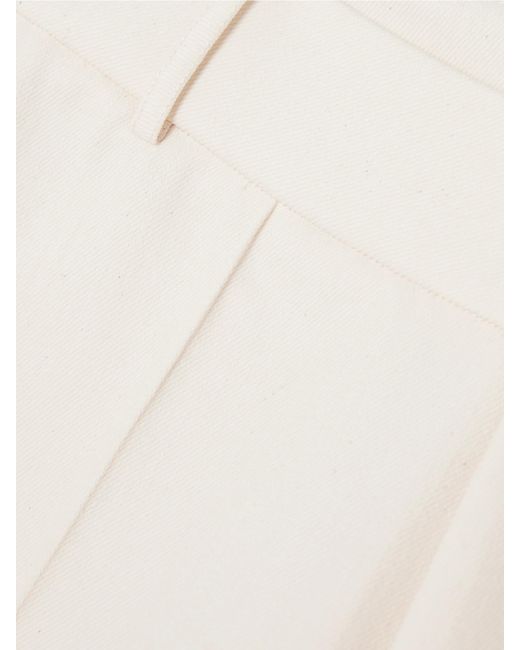 D'Estree Natural Yoshitomo Pleated Denim Straight-Leg Pants