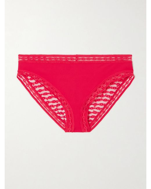 Eres Pink Bubble Elixir Stretch-Jersey And Lace Briefs
