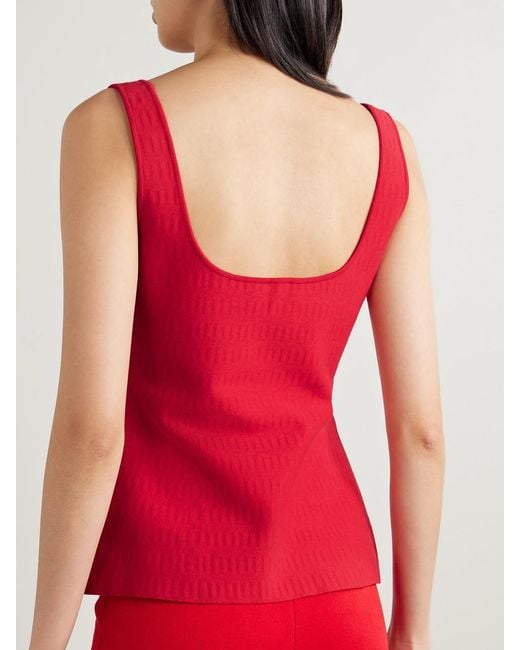 High Sport Red Inna Cotton-Blend Jacquard Tank