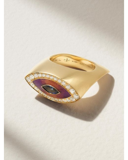 Marie Lichtenberg Natural Evil Eye 18-Karat, Diamond And Sapphire Ring