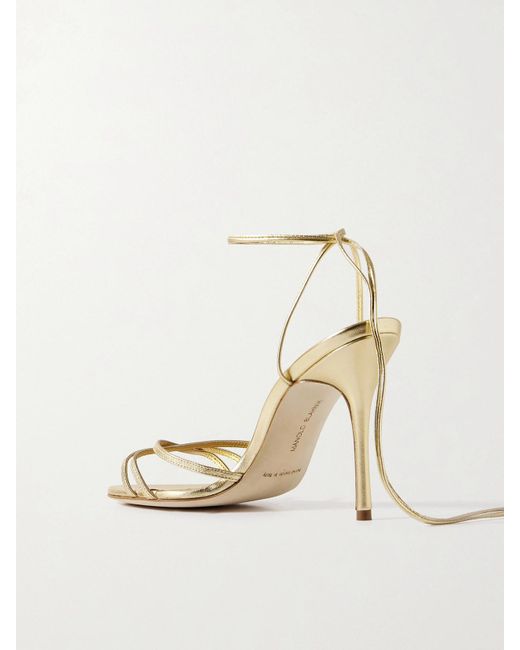 Sandales En Cuir Métallisé Leva 105 Manolo Blahnik en coloris Natural