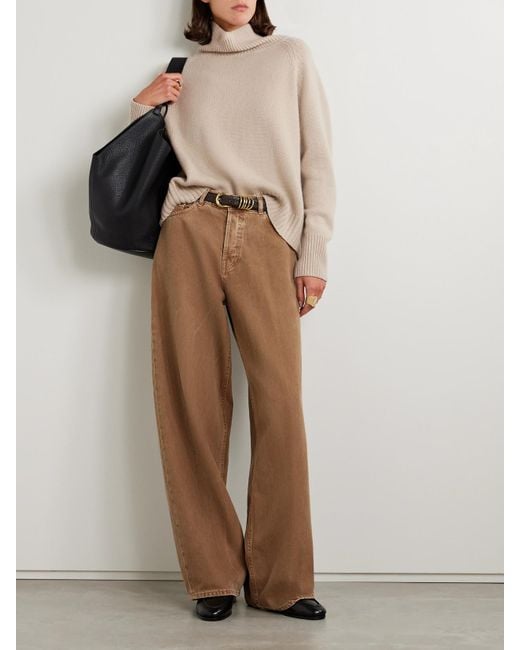 Nili Lotan Natural Lanie Cashmere Turtleneck Sweater