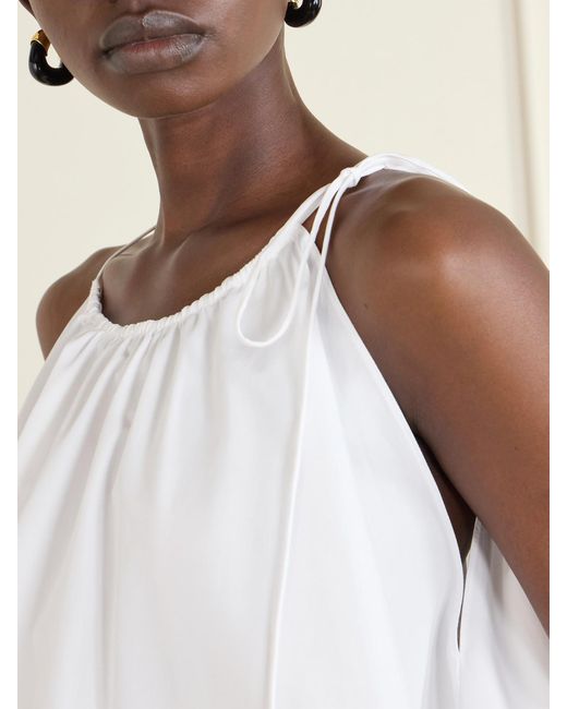 Stella McCartney White Sleeveless Cotton-Poplin Top