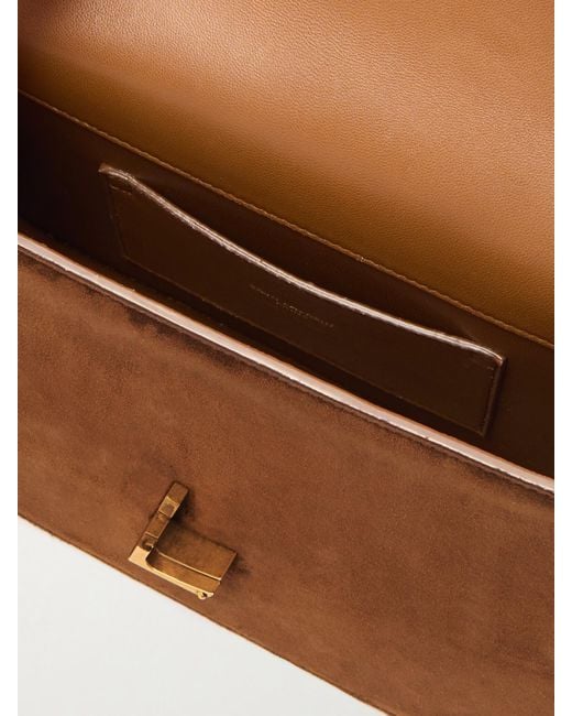 Sac Porté Épaule En Daim Solferino Medium Saint Laurent en coloris Brown