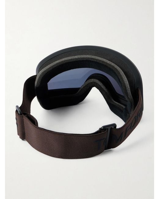 Tom Ford Natural Logo-Jacquard Webbing-Trimmed Ski Goggles