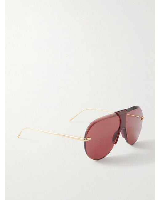 Loewe Pink Aviator-Style-Tone And Acetate Sunglasses