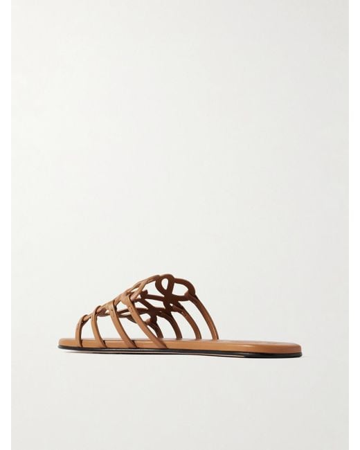 Loewe White Petal Anagram Leather Slides
