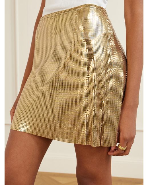 Rabanne Natural Chainmail-Tone Mini Skirt
