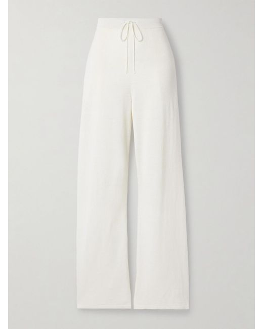 The Row White Jory Linen-Blend Wide-Leg Pants