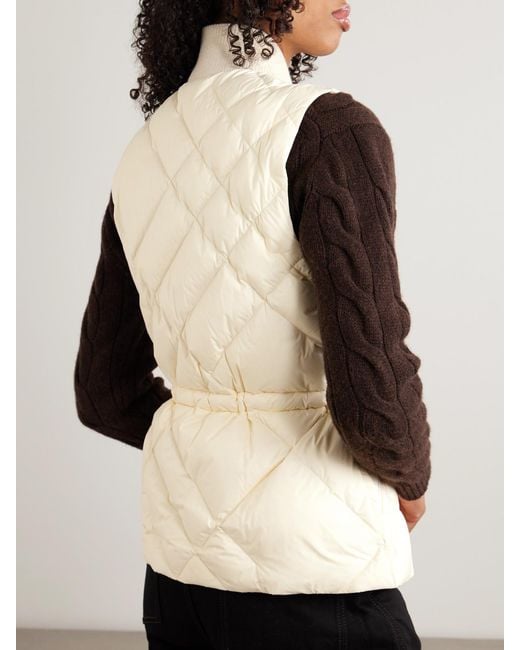 Burberry Natural Appliquéd Leather-Trimmed Padded Quilted Shell Down Vest