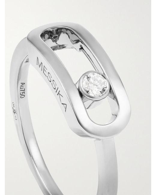 Messika Natural Move Uno Ring Aus 18 Karat Weißgold Mit Diamant