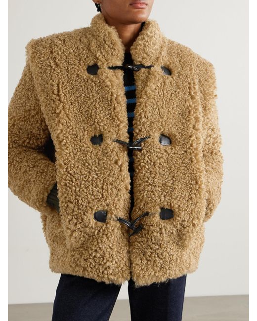 Isabel Marant Natural Avalia Fleece Coat