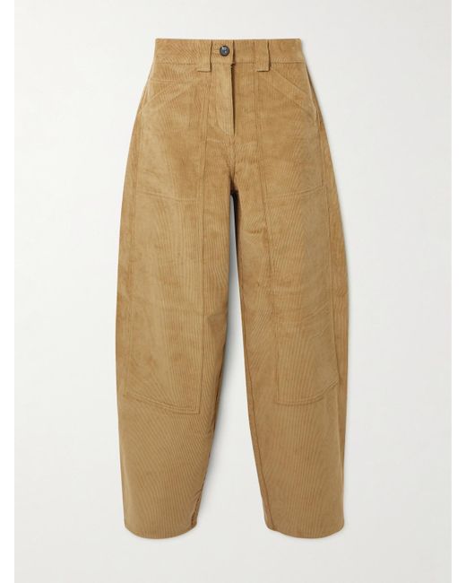 Co. Natural Tton-Rduroy Barrel-Leg Pants