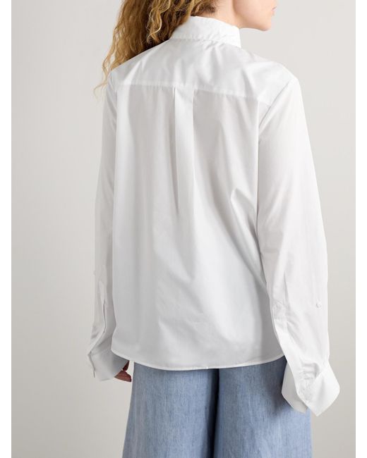 Twp White Boyfriend Cotton-Poplin Shirt