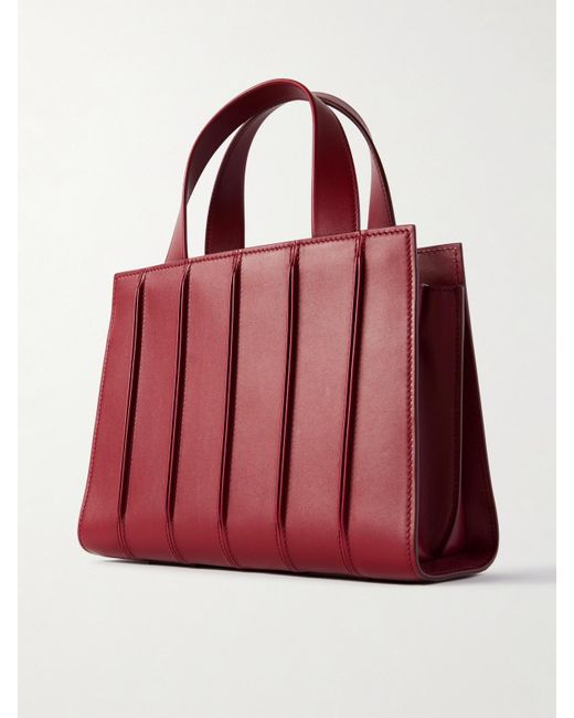 Max Mara Red Whitney Bag 5 Medium Pleated Leather Tote