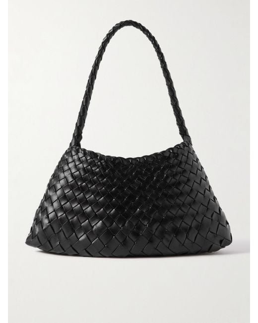 Dragon Diffusion Black Rosanna Mini Woven Leather Tote