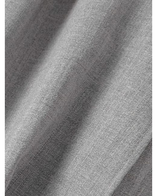 Jacquemus Gray La Blouse Chale Open-Back Tie-Detailed Wool-Blend Crepe Blouse
