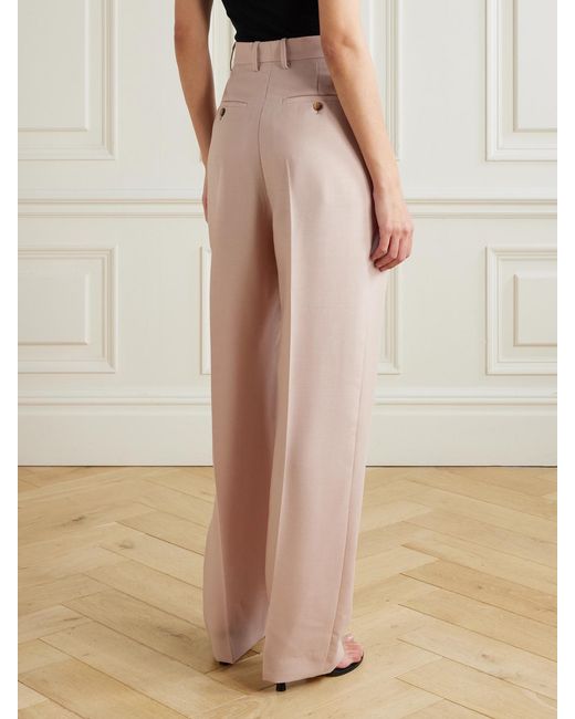 Wardrobe NYC Pink Pleated Mohair-Blend Twill Straight-Leg Pants