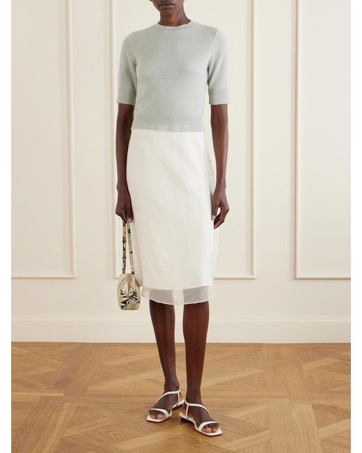 LeKasha White Chypre Organic Cashmere T-Shirt