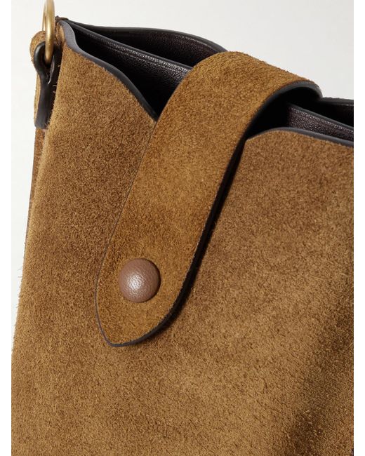 Metier Brown Minimalist Double Suede Shoulder Bag
