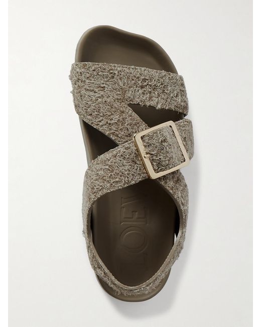 Loewe Gray Ease Leather Sandals