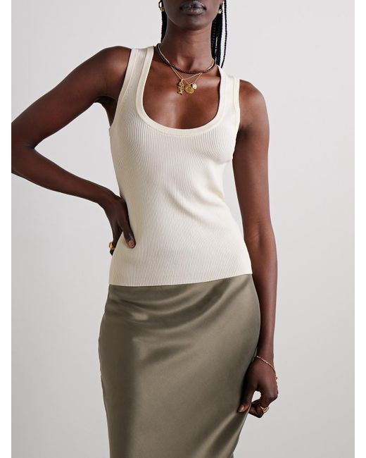 Matteau Natural Ribbed-Knit Tank