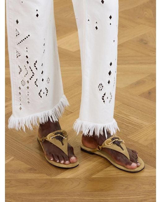 Isabel Marant Metallic Elato Suede Sandals