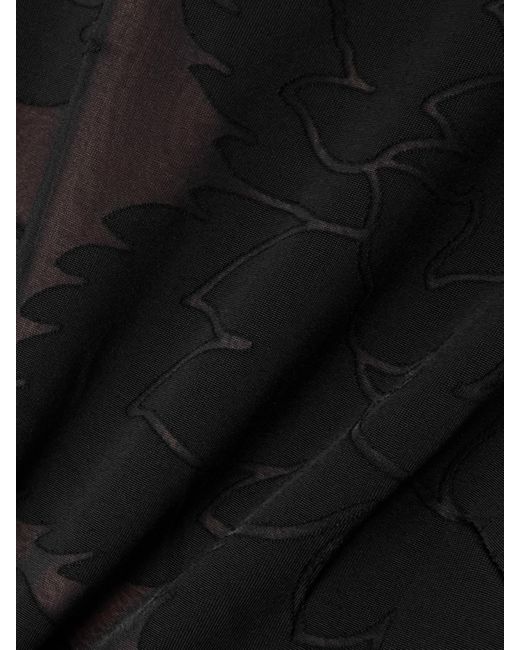 Etro Black Asymmetric Devoré-Jersey Gown