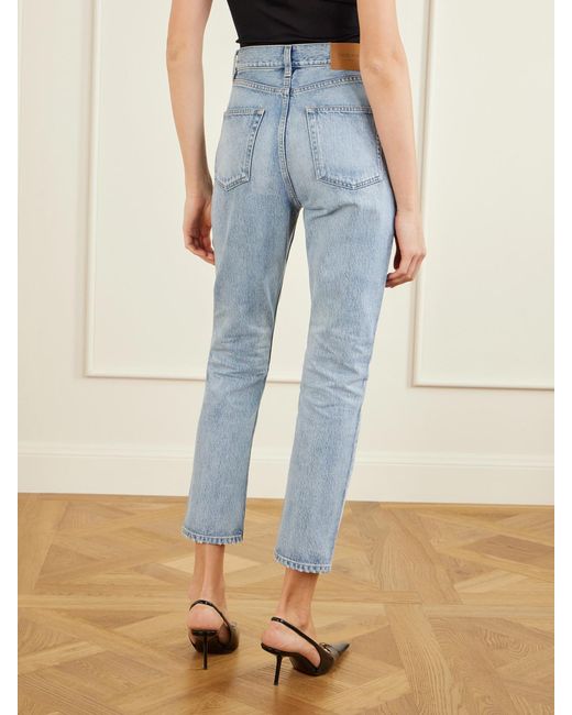Saint Laurent Blue High-Rise Slim-Leg Jeans