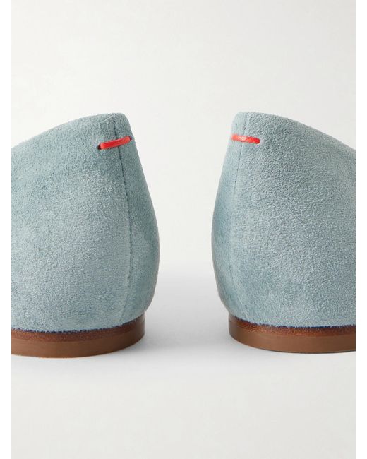Aeyde White Ellie Suede Ballet Flats