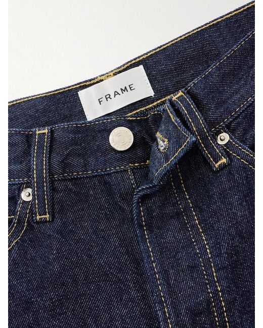 FRAME Blue The Vertical High-Rise Straight-Leg Jeans