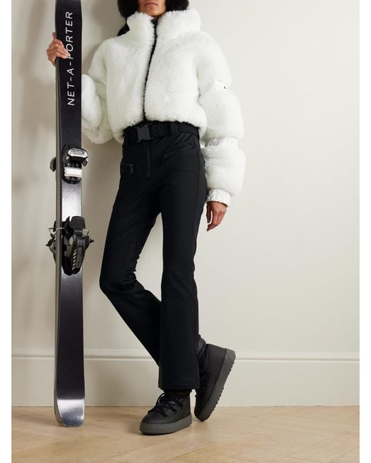 Goldbergh White Lieke Belted Faux Fur And Stretch-Shell Ski Suit