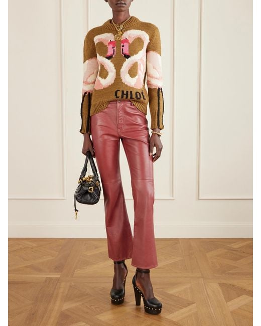 Chloé Leather Flared Pants