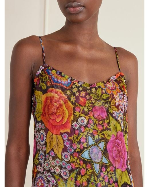 Alix Of Bohemia White Athens Bloom Mirage Floral-Print Crepon Midi Dress