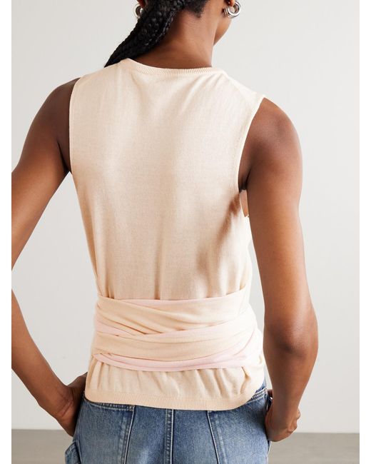 J.W. Anderson Natural Tie-Detailed Cotton And Cashmere-Blend Tank