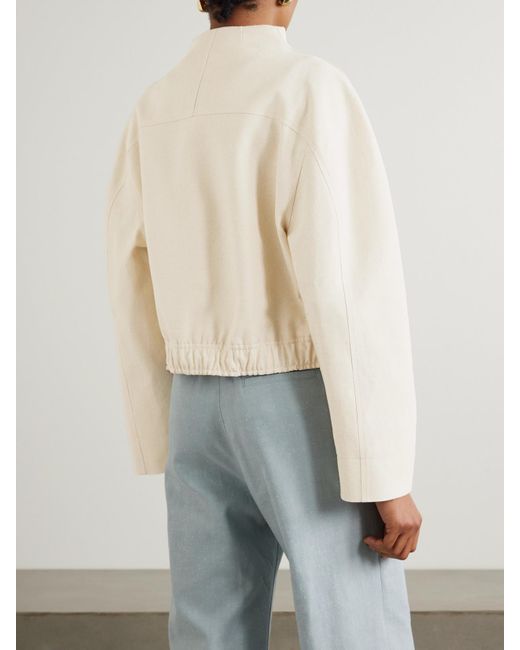 Loulou de Saison Natural Bago Cropped Textured Cotton-Blend Twill Jacket