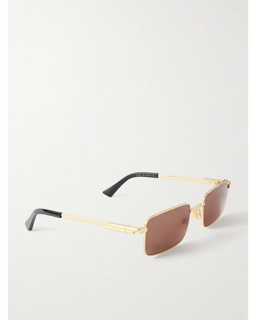 Bottega Veneta Natural Square-Frame-Tone Metal Sunglasses