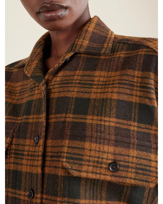 Loro Piana Brown Darby Checked Wool And Cashmere-Blend Shirt