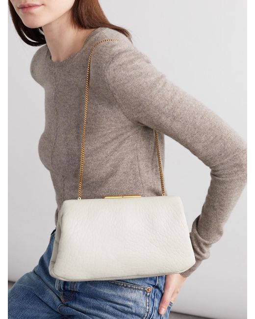 Saint Laurent Natural Clutch Aus Strukturiertem Leder