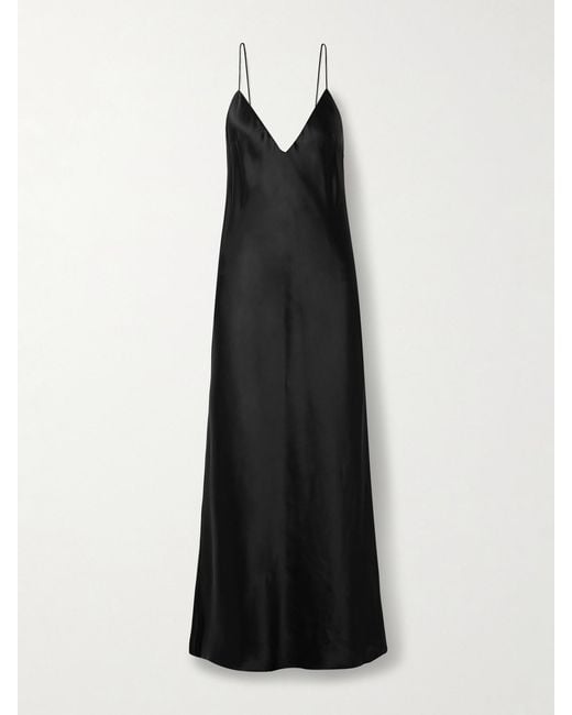 Khaite Black Taja Satin Maxi Dress