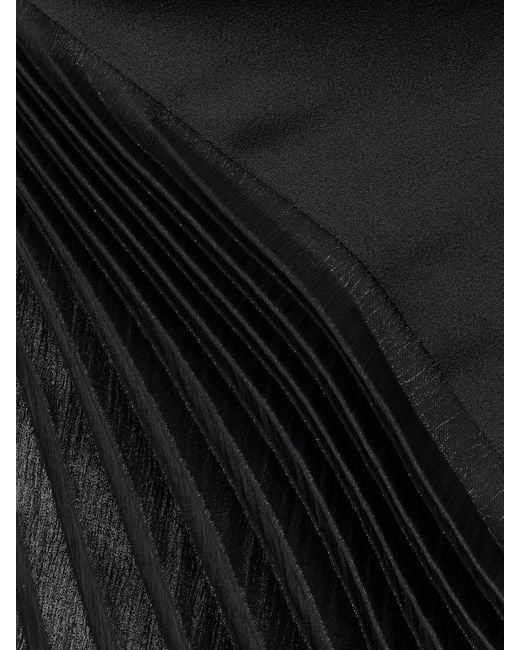 Mini-Robe En Crêpe Satiné À Finitions En Dentelle Et En Mousseline Plissée Victoria Beckham en coloris Black